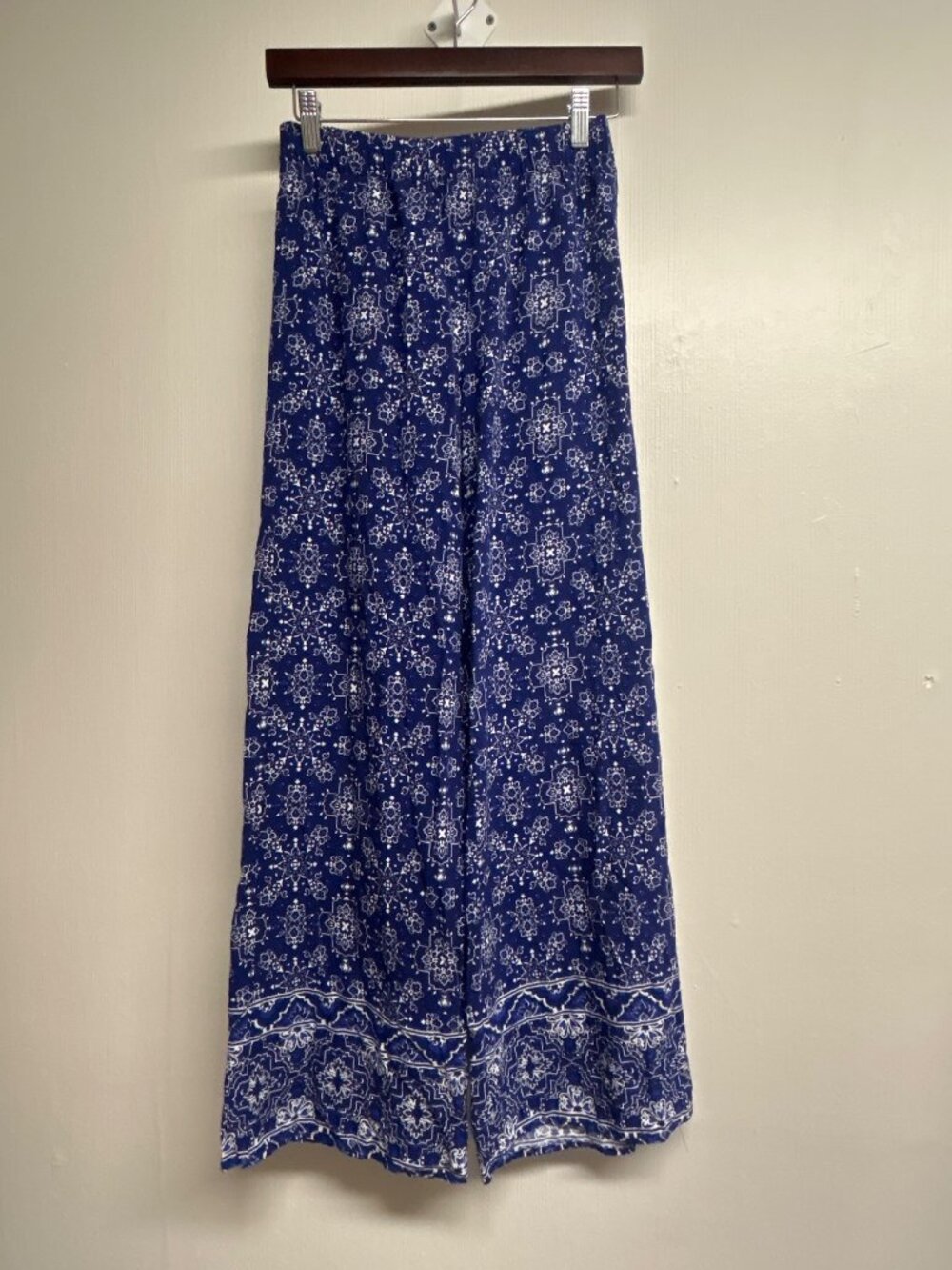 DG-89 Blue Rain Women's Size Small Floral Boho Wide-Leg Pants